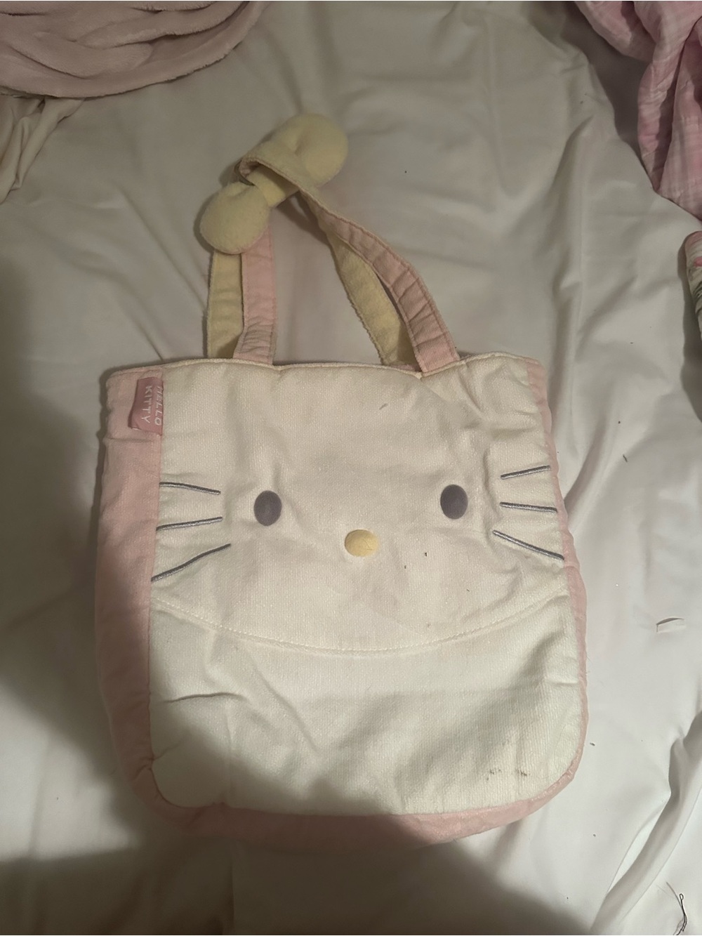 Reversible Hello Kitty Pink and Cream Plush Tote Bag